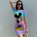 Mickey Mouse Cartoon Printed Mini Dress