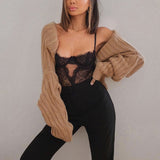 Knitted Long Sleeve Crop Sweater