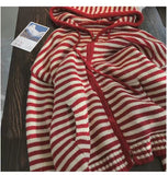 Stripe Loose Hooded Sweater