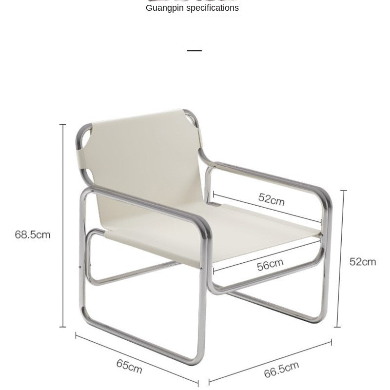 Single Sofa Chair Stainless Steel Saddling Coffee Chair
