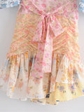 Puff Sleeve Floral Ruffle Mini Dress
