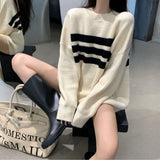Knitted Stripes Long Sleeve Pullover