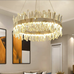 Modern Round/Rectangle Crystal Chrome LED Chandelier