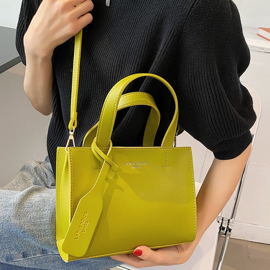 Soft PU Leather Crossbody Solid Color Handbag