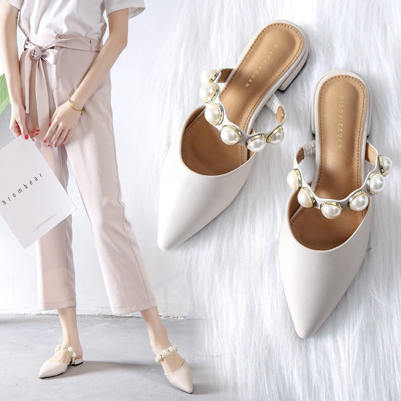 Shoes Spiked Flat-soled Slippers with Low heels