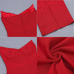 Strapless Solid Colour Bodycon Maxi Dress