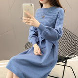 O-Neck Loose Solid Long Sweater