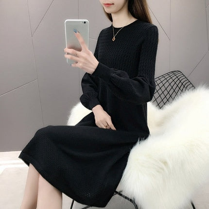 O-Neck Loose Solid Long Sweater