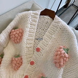 Thick Knitted 3D Strawberry Sweater