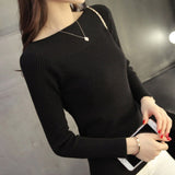 Solid Long Sleeve Knitted Sweater