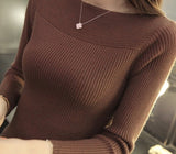Solid Long Sleeve Knitted Sweater
