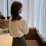 Long Sleeve Stand Collar Apricot Top