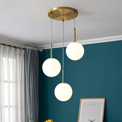 Dimmable globe ceiling light in minimalist gold finish for living spaces and home lobby stairs decor