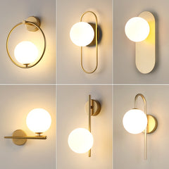 A collection of LED 7W G9 Bulb Indoor Wall Sconces in various styles, with a primary image showing a gold-colored sconce in a modern style.